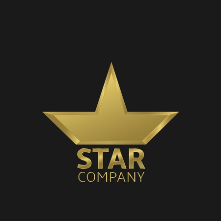 Golden star business for company. Vector illustrationのイラスト素材