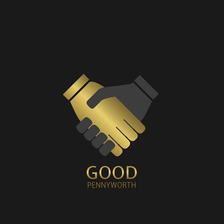 Good pennyworth, best deal concept. Handshake symbolのイラスト素材