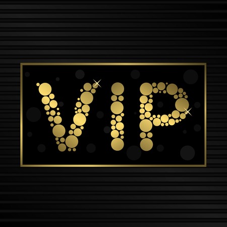 Black VIP card with golden text. Luxury, Royal, Premium concept. Vector illustrationのイラスト素材