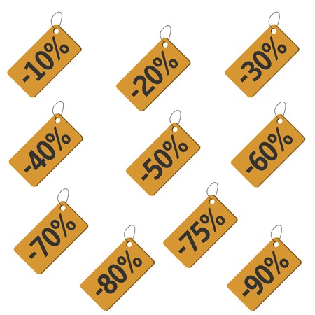 Discount price icon set. Sale. Vector illustration