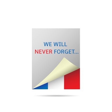 National flag of France. We will never forget text, Vector illustrationのイラスト素材