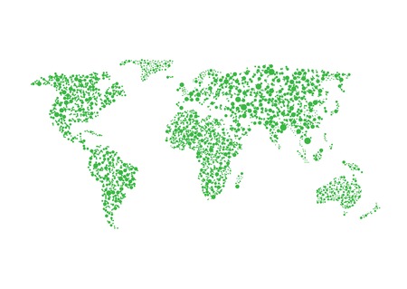 Abstract graphic dotted world map. Vector illustration