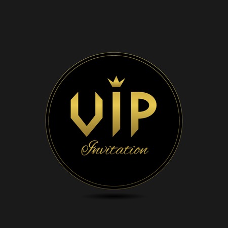 Black Vip invitation card for celebrity, luxury symbol. Vector illustrationのイラスト素材