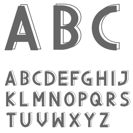 Grey letter set, simple alphabet. Vector illustrationのイラスト素材