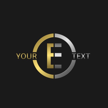 Letter E Business round with golden and silver elements for your company brandのイラスト素材