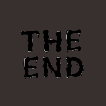 THE END. The End text. Black text. Vector illustrationのイラスト素材