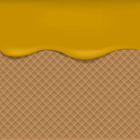 Wafer background with apple jam. Vector illustrationのイラスト素材