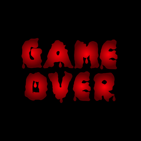 Game over. Red blood letters. Finish. Final Vector illustrationのイラスト素材