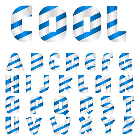 Candy letters. Sweeties, Tasty letters Striped alphabetのイラスト素材