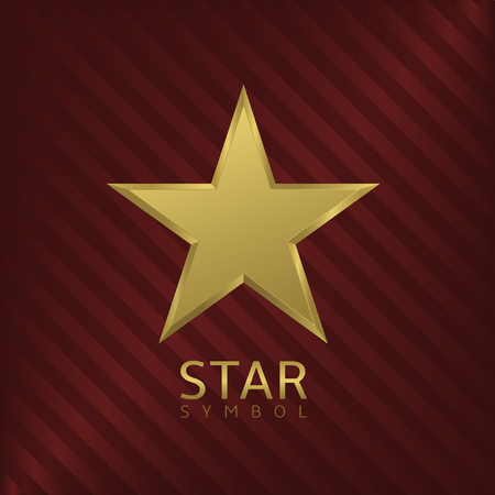Golden Star symbol. Golden award sign, medal of honorのイラスト素材