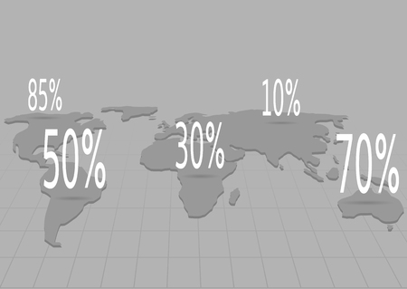 World map infographics. Systematic computational analysis of data or statisticsのイラスト素材
