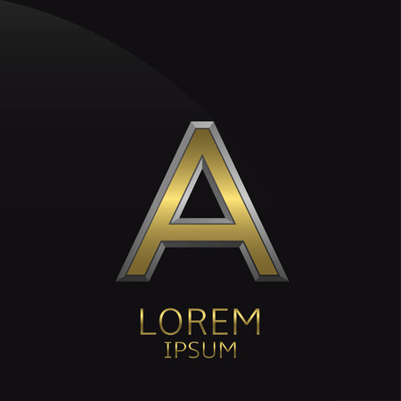 Golden A Letter emblem. Business logo templateのイラスト素材