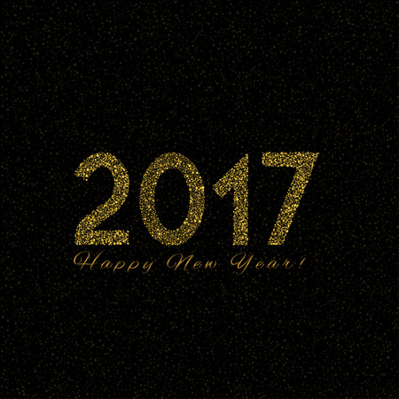 Happy New Year 2017. Greeting card, illustration