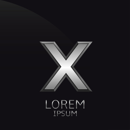 Silver X Letter emblem. Business logo templateのイラスト素材