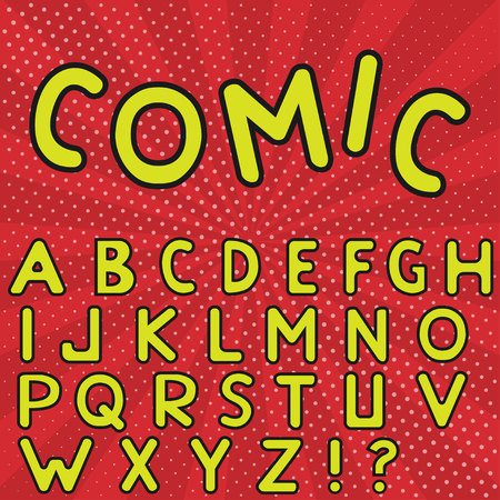 Yellow Comic alphabetのイラスト素材
