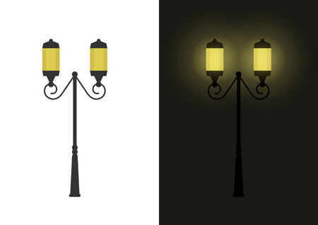 Retro street lightsのイラスト素材