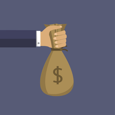 Money bag in the handのイラスト素材