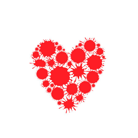 Red paint splash heartのイラスト素材