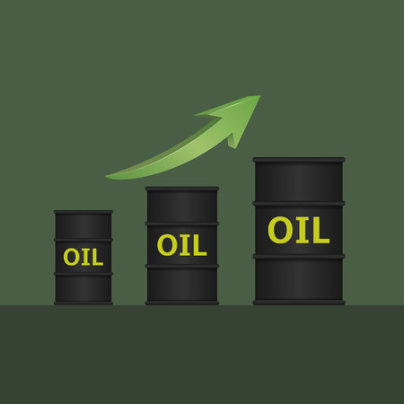 Oil barrels with green arrowのイラスト素材