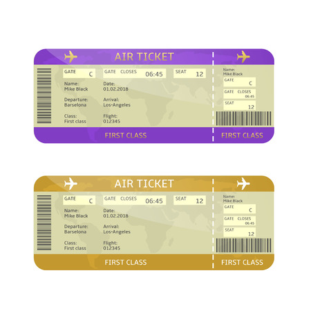 Airline boarding pass ticketsのイラスト素材