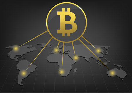 Bitcoin payment systemのイラスト素材