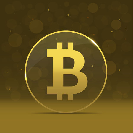 Golden Bitcoin iconのイラスト素材