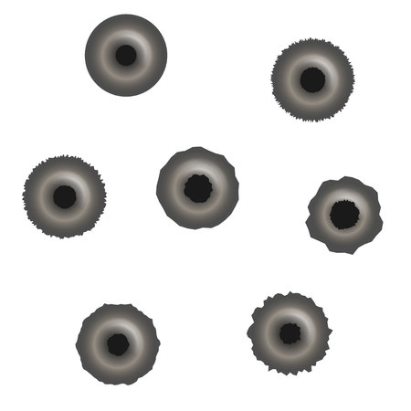 Bullet holes isolatedのイラスト素材
