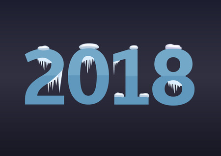 2018 Winter numbers in icy numbersのイラスト素材