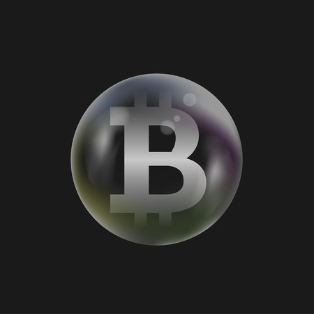 Soap bubble with Bitcoin signのイラスト素材