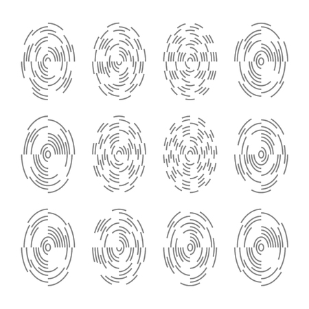 Fingerprint scan iconsのイラスト素材