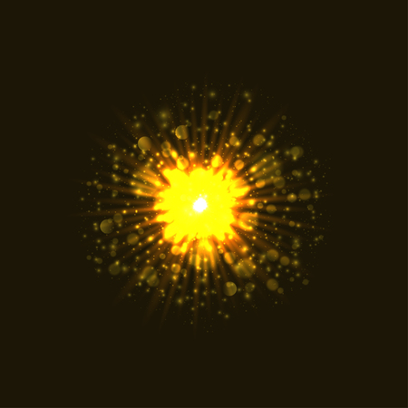 Powerful bright explosion on dark background.のイラスト素材