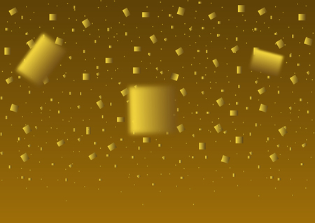 Golden confetti background, Flying confetti. Festive holiday backgroundのイラスト素材