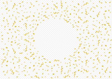 Golden confetti background, Flying confetti. Festive holiday backgroundのイラスト素材
