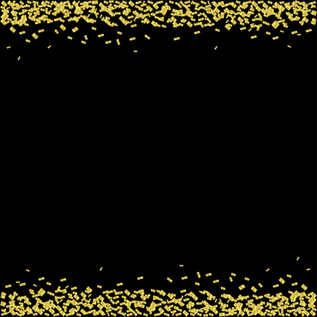 Golden confetti background, golden glitters stars. Festive holiday backgroundのイラスト素材