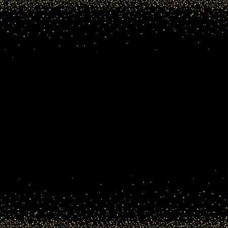 Golden confetti background, golden glitters stars. Festive holiday backgroundのイラスト素材