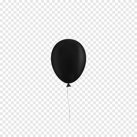 Realistic black balloon isolated. Vector illustration EPS-10のイラスト素材