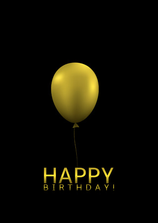 Golden balloon over black background, Happy Birthday. Vector illustration EPS 10のイラスト素材