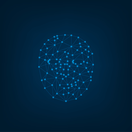 Face icon scanning. Facial recognition system, Vector illustrationのイラスト素材