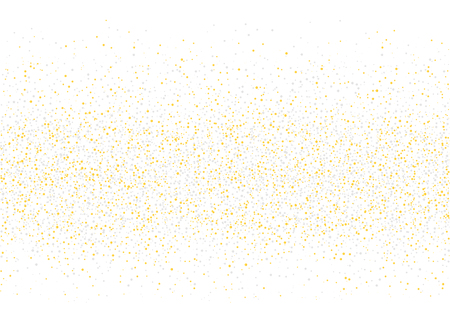 Magic golden and silver confetti ribbons over white festive background. Vector illustration can be used for greeting card, carnival, celebrationのイラスト素材