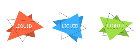 Abstract color trendy liquid banner set. Vector illustration