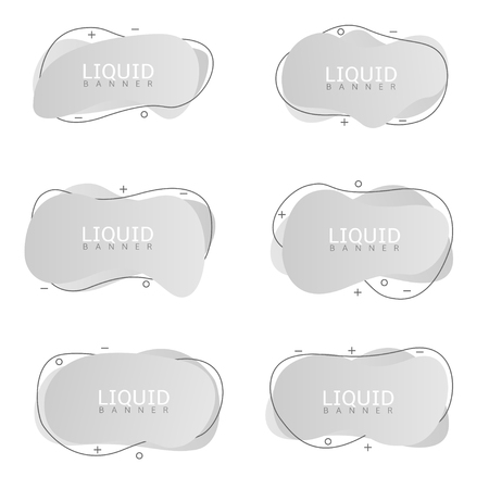 Abstract trendy liquid banner set. Vector illustrationのイラスト素材