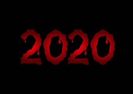 2020 red bloody textのイラスト素材
