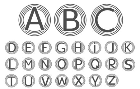 Letter symbol in circle setのイラスト素材
