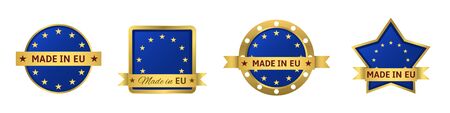 Made in EU badge setのイラスト素材