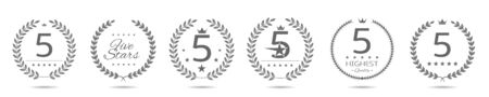 Five star badge setのイラスト素材