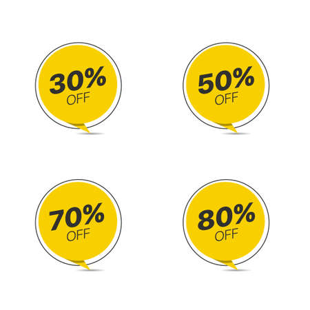 Yellow promo sticker setのイラスト素材