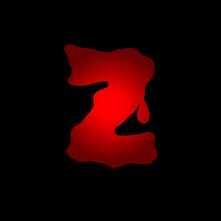 Red bloody Z letter iconのイラスト素材