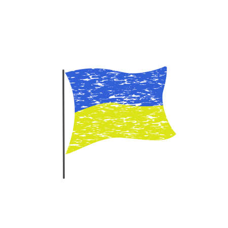 Vector blue yellow grunge Ukrainian flagのイラスト素材