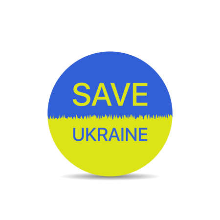 Blue yellow round Ukraine flag shapeのイラスト素材