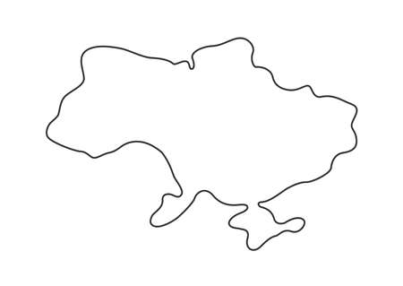 Simple outline Ukraine map. Vector illustrationのイラスト素材